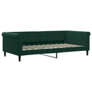 vidaXL sötétzöld kihúzható bársony heverő 100 x 200 cm