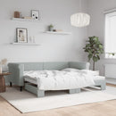 vidaXL világosszürke kihúzható bársonyheverő 90 x 190 cm