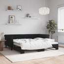 vidaXL fekete kihúzható bársonyheverő 90 x 190 cm