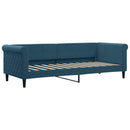 vidaXL kék kihúzható bársony heverő matraccal 80 x 200 cm