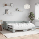 vidaXL világosszürke kihúzható bársony heverő matraccal 90 x 190 cm