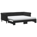 vidaXL fekete kihúzható bársony heverő matracokkal 90 x 190 cm