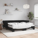 vidaXL fekete kihúzható bársony heverő matracokkal 90 x 190 cm
