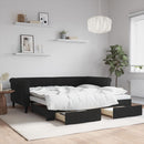 vidaXL fekete kihúzható bársony heverő fiókkal 90 x 190 cm