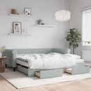 vidaXL világosszürke kihúzható bársony heverő fiókkal 100 x 200 cm