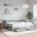 vidaXL világosszürke kihúzható bársony heverő fiókkal 90 x 190 cm