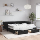 vidaXL fekete kihúzható bársony heverő fiókkal 90 x 190 cm