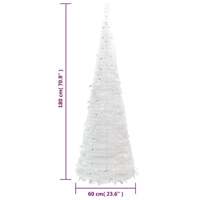 vidaXL könnyen felállítható műkarácsonyfa 150 db LED fénnyel 180 cm
