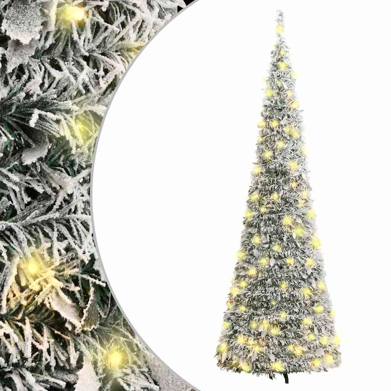 vidaXL könnyen felállítható műkarácsonyfa hóval 50 LED-del 120 cm