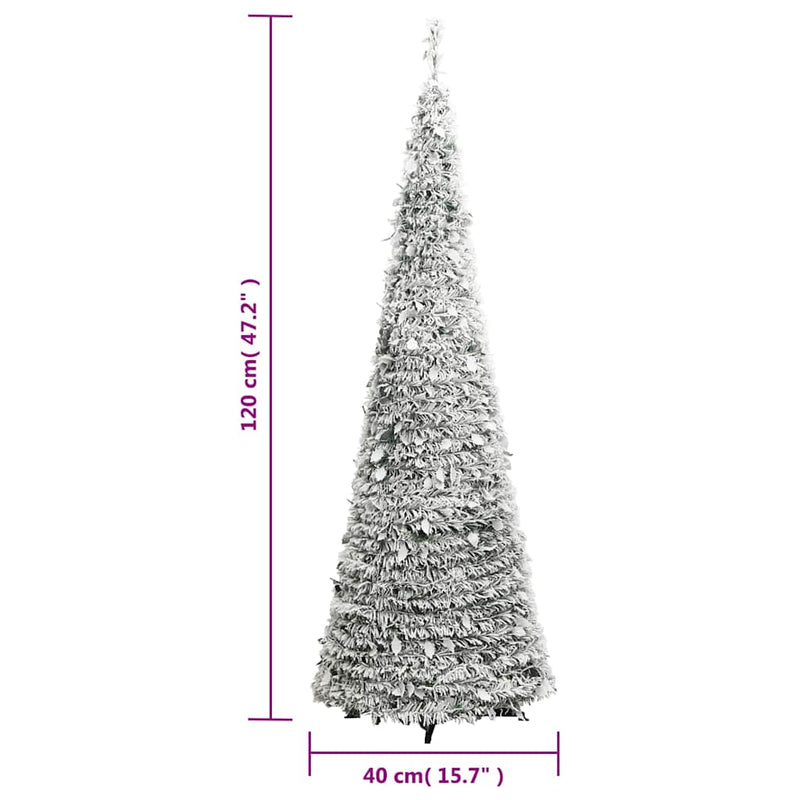 vidaXL könnyen felállítható műkarácsonyfa hóval 50 LED-del 120 cm