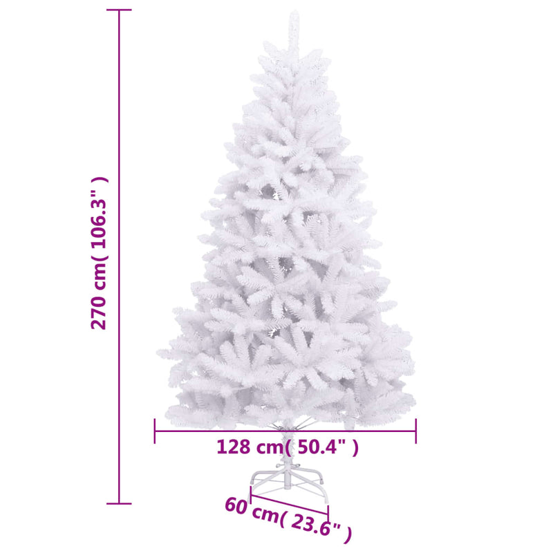 vidaXL fehér csuklópántos műkarácsonyfa állvánnyal 270 cm