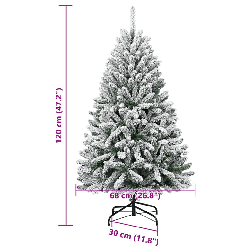 vidaXL csuklópántos műkarácsonyfa hóval 120 cm