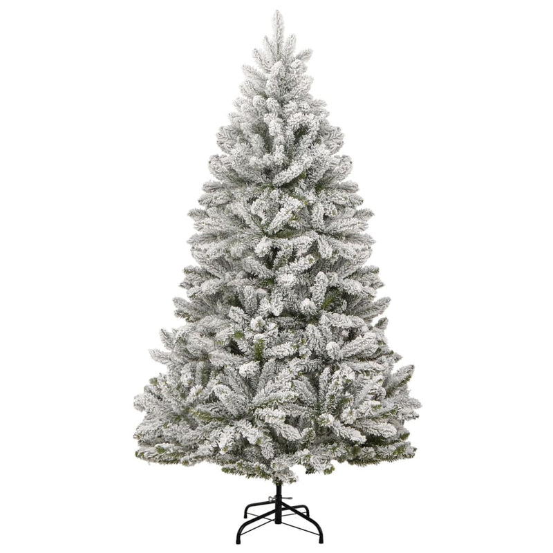vidaXL csuklópántos műkarácsonyfa hóval 210 cm