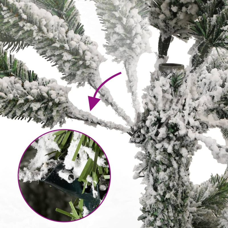 vidaXL csuklópántos műkarácsonyfa hóval 240 cm