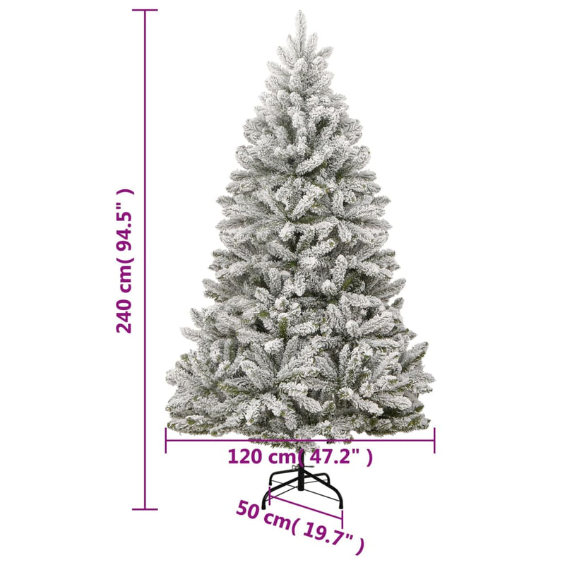vidaXL csuklópántos műkarácsonyfa hóval 240 cm