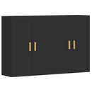 vidaXL 2 db fekete szerelt fa falra szerelhető szekrény