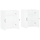 vidaXL 2 db fehér szerelt fa falra szerelhető szekrény