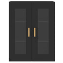 vidaXL 2 db fekete szerelt fa falra szerelhető szekrény