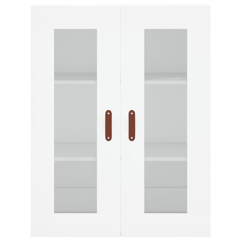 vidaXL 2 db fehér szerelt fa falra szerelhető szekrény