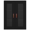 vidaXL 2 db fekete szerelt fa falra szerelhető szekrény