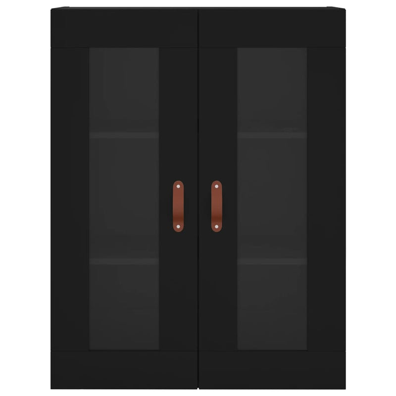 vidaXL 2 db fekete szerelt fa falra szerelhető szekrény