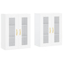 vidaXL 2 db fehér szerelt fa falra szerelhető szekrény