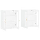 vidaXL 2 db fehér szerelt fa falra szerelhető szekrény