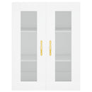 vidaXL 2 db fehér szerelt fa falra szerelhető szekrény