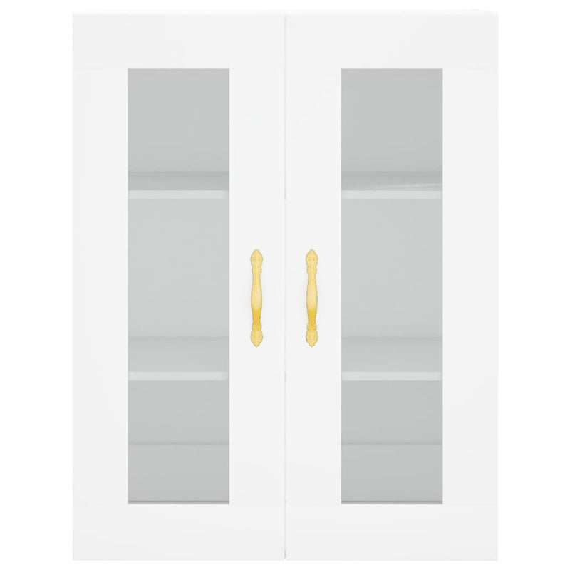 vidaXL 2 db fehér szerelt fa falra szerelhető szekrény