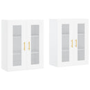 vidaXL 2 db fehér szerelt fa falra szerelhető szekrény