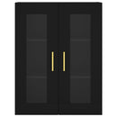 vidaXL 2 db fekete szerelt fa falra szerelhető szekrény