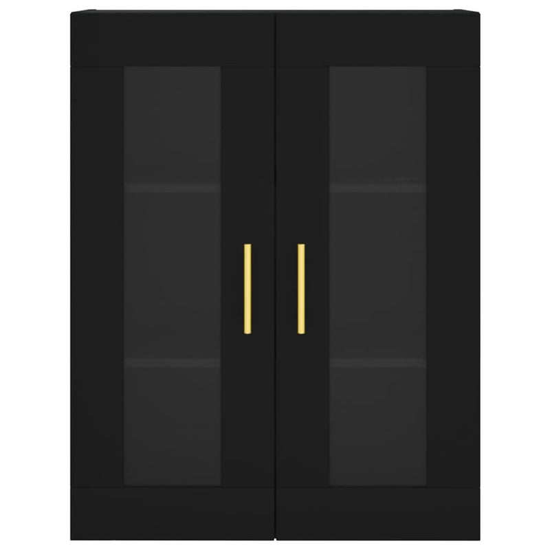 vidaXL 2 db fekete szerelt fa falra szerelhető szekrény