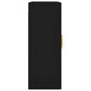 vidaXL 2 db fekete szerelt fa falra szerelhető szekrény