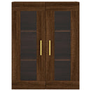 vidaXL 2 db barna tölgy színű szerelt fa fali szekrény