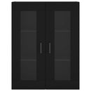 vidaXL 2 db fekete szerelt fa falra szerelhető szekrény