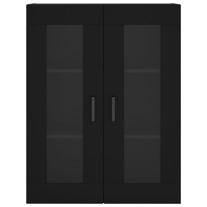 vidaXL 2 db fekete szerelt fa falra szerelhető szekrény