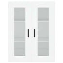 vidaXL 2 db fehér szerelt fa falra szerelhető szekrény