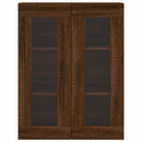 vidaXL 2 db barna tölgy színű szerelt fa fali szekrény