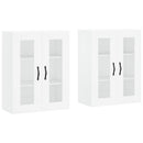 vidaXL 2 db fehér szerelt fa falra szerelhető szekrény