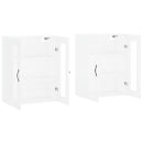 vidaXL 2 db fehér szerelt fa falra szerelhető szekrény