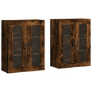 vidaXL 2 db füstös tölgy színű falra szerelhető fa éjjeliszekrény