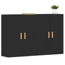 vidaXL 2 db fekete szerelt fa falra szerelhető szekrény