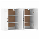 vidaXL 2 db fehér szerelt fa falra szerelhető szekrény