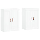 vidaXL 2 db fehér szerelt fa falra szerelhető szekrény