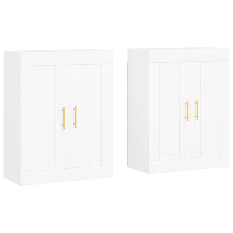 vidaXL 2 db fehér szerelt fa falra szerelhető szekrény
