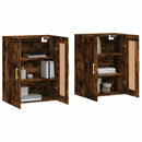 vidaXL 2 db füstös tölgy színű falra szerelhető fa éjjeliszekrény