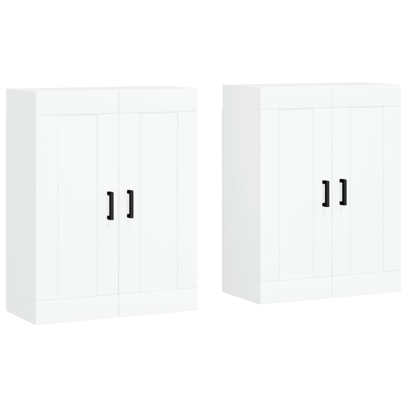 vidaXL 2 db fehér szerelt fa falra szerelhető szekrény
