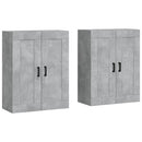 vidaXL 2 db betonszürke szerelt fa falra szerelhető szekrény