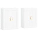 vidaXL 2 db fehér szerelt fa falra szerelhető szekrény