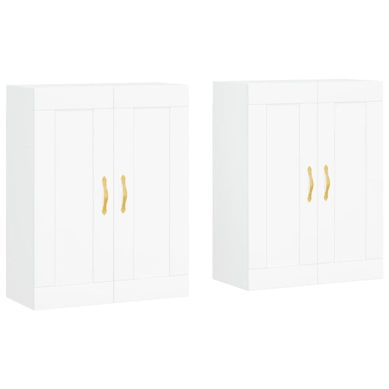 vidaXL 2 db fehér szerelt fa falra szerelhető szekrény